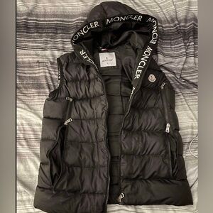 Moncler Black Hooded Puffer Vest